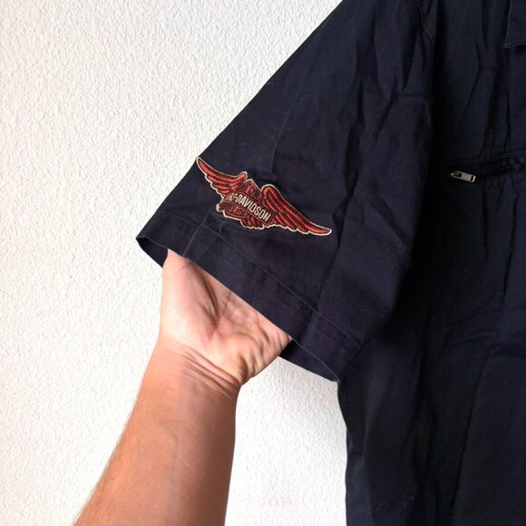 Harley Davidson Motorcycles Black Button Shirt Men's Large - Picture 4 of 5